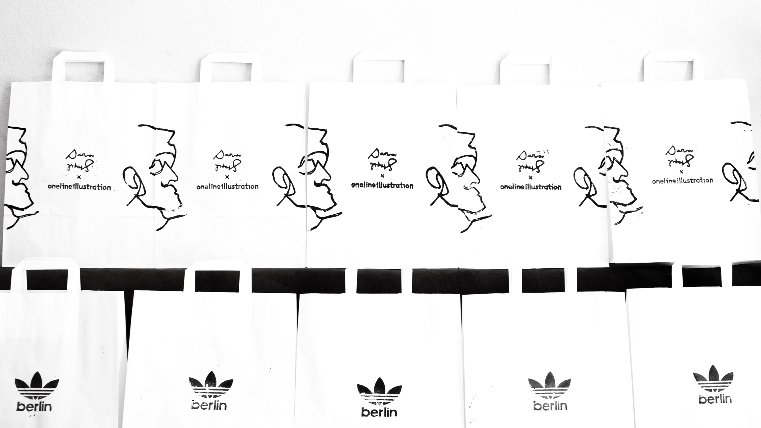 Darwin Stapel; one line illustration; onelineillustration; adidas; adidas Deutschland; adidas originals; adidas Berlin; adidas Flagship Store Berlin Mitte; comissioned; studio for visual concepts; 